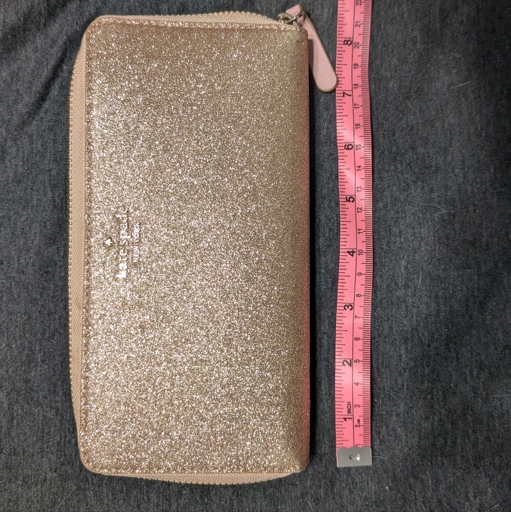 Kate Spade Rose Gold Glitter Large Wallet
